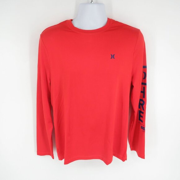 Hurley Men's Long Sleeve Red Stretch UPF Sun Shirt Medium NWT - Picture 1 of 4